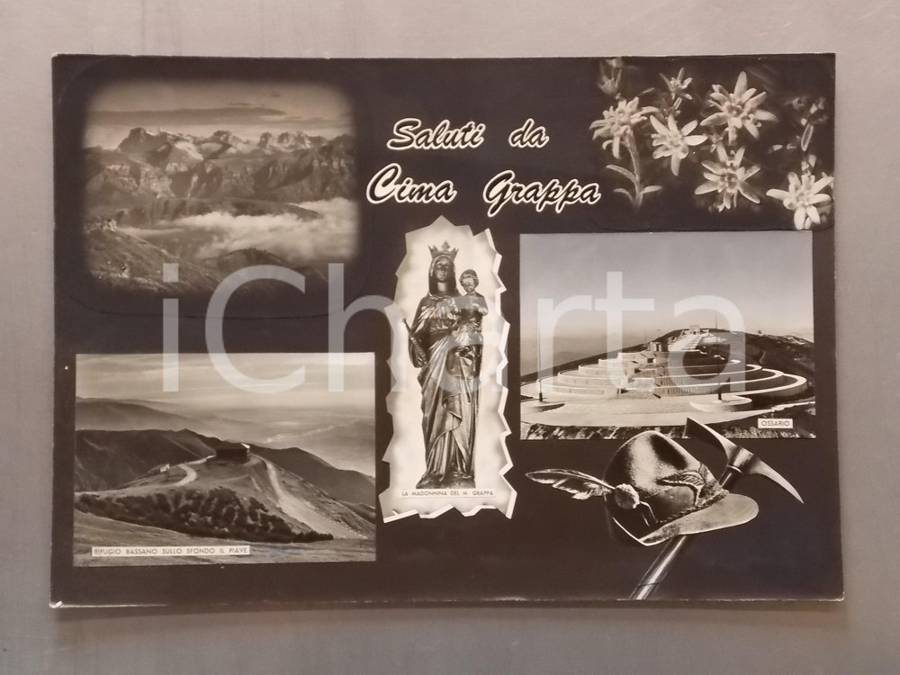 1960 ca CIMA GRAPPA Panorama con rifugio BASSANO *Bozzetto per cartolina 45x30