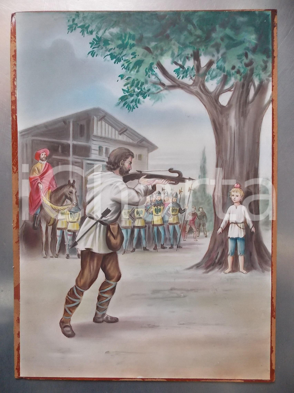 1960ca ARTE Guglielmo Tell alla prova della mela *Acquerello su cartoncino 35x50