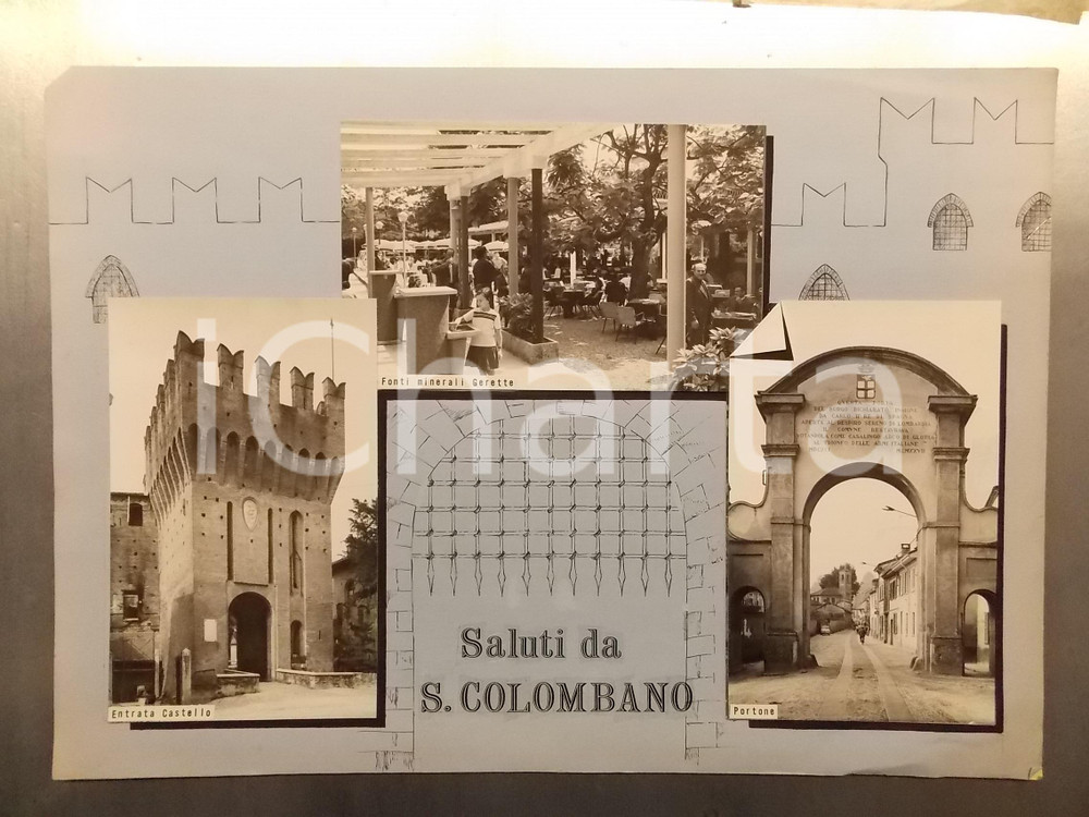 1960 ca S. COLOMBANO AL LAMBRO Entrata al castello *Bozzetto per cartolina 43x29