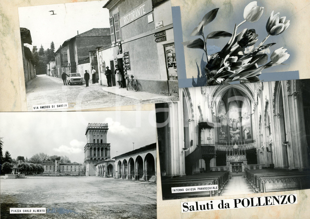 1960 ca POLLENZO (CN) Via Amedeo di Savoia - Bozzetto per cartolina 30x21