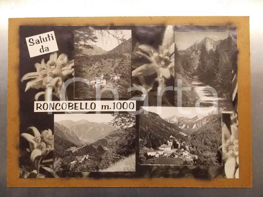 1960 ca RONCOBELLO (BG) Veduta panoramica *Bozzetto per cartolina 45x30 cm