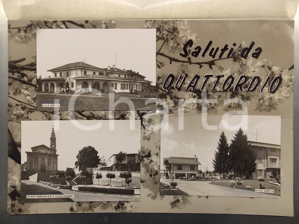 1960 ca QUATTORDIO (AL) Veduta di villa CODRINO *Bozzetto per cartolina 37x24 cm