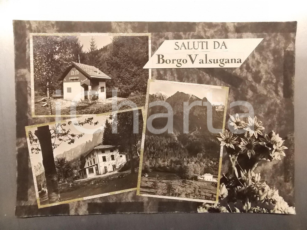 1960 ca BORGO VALSUGANA (TN) Albergo AL CACCIATORE *Bozzetto per cartolina 40x25