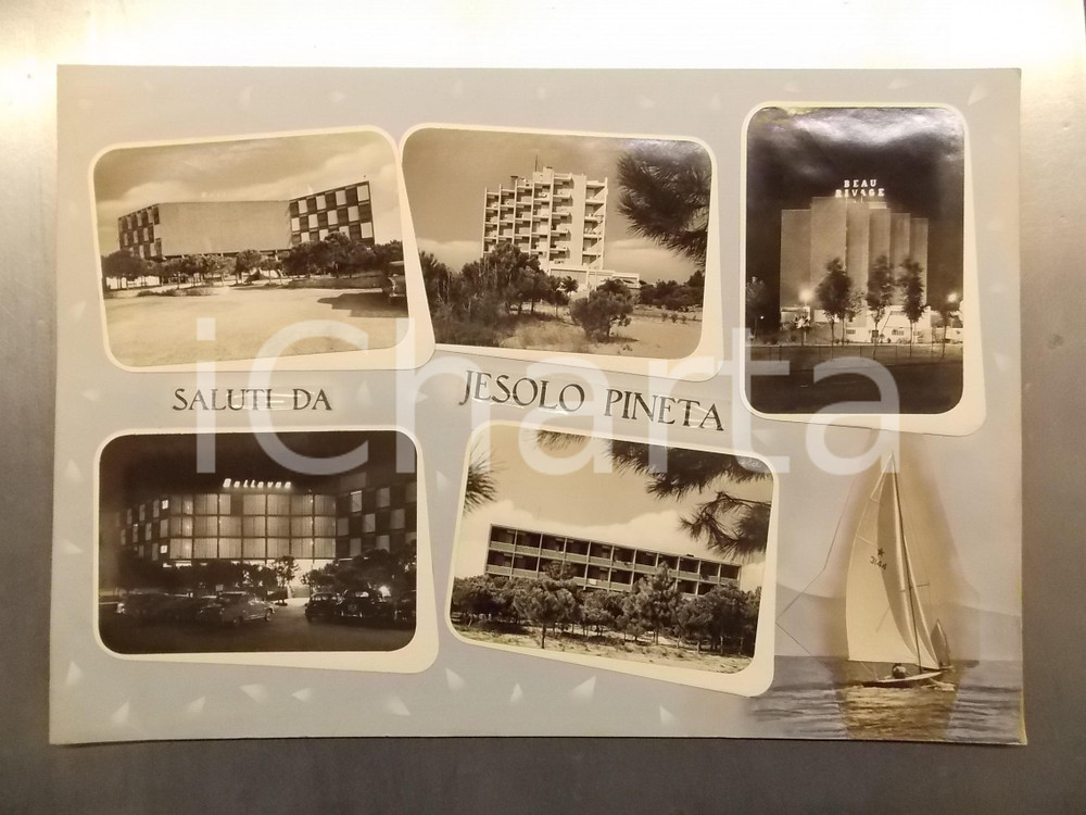 1960 ca JESOLO (VE) Hotel BEAU RIVAGE PINETA *Bozzetto per cartolina 45x30 cm