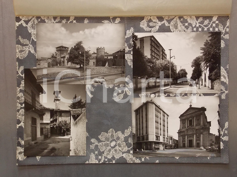 1960 ca SOMMA LOMBARDO (VA) Piazza Vittorio Veneto *Bozzetto per cartolina 35x25