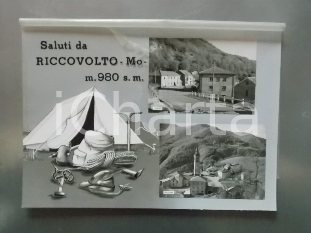 1960 ca FRASSINORO - RICCOVOLTO (MO) Panorama *Bozzetto per cartolina 35x25 cm Bozzetto preparatorio per cartolina postale.Collage su cartoncino morbido illustrato, con velina di protezione.  CONDIZIONI: FAIR FORMATO: 35x25 cm    originale e autentica 1