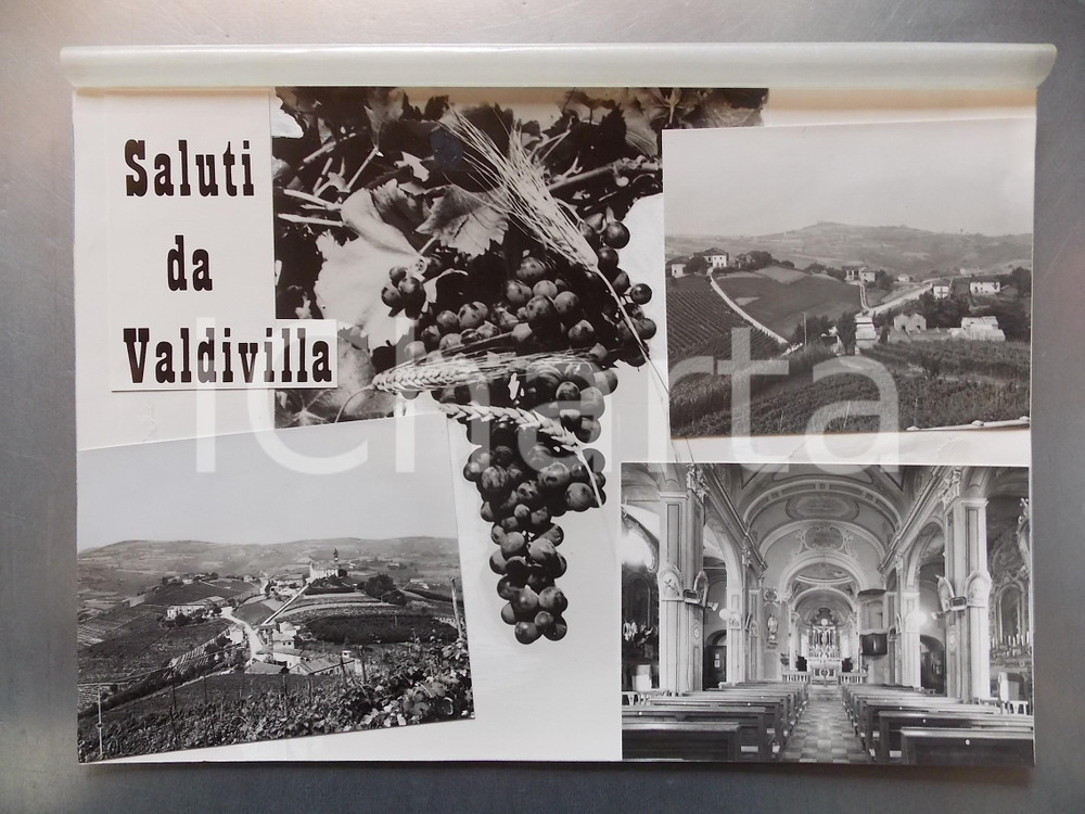 1960 ca SANTO STEFANO BELBO - VALDIVILLA (CN) Panorama *Bozzetto 35x25 cm