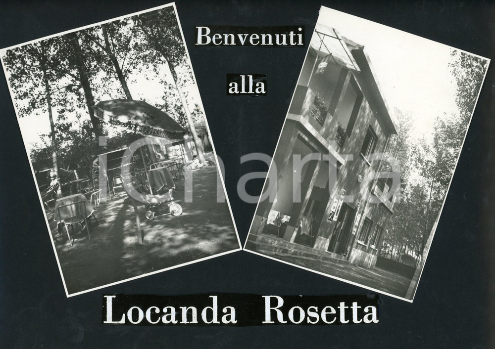 1960 ca GUDO VISCONTI (MI) Locanda ROSETTA *Bozzetto per cartolina 30x21 cm Bozzetto preparatorio per cartolina postale.Collage su cartoncino morbido.  CONDIZIONI: FAIR FORMATO: 30x21 cm    originale e autentica 1