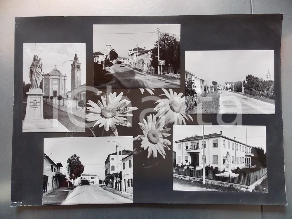 1960 ca CONA (VE) Vedutine con asilo SACRO CUORE *Bozzetto per cartolina 40x30 Bozzetto preparatorio per cartolina postale.Collage su cartoncino morbido. CONDIZIONI: FAIR FORMATO: 40x30 cm    originale e autentica 1