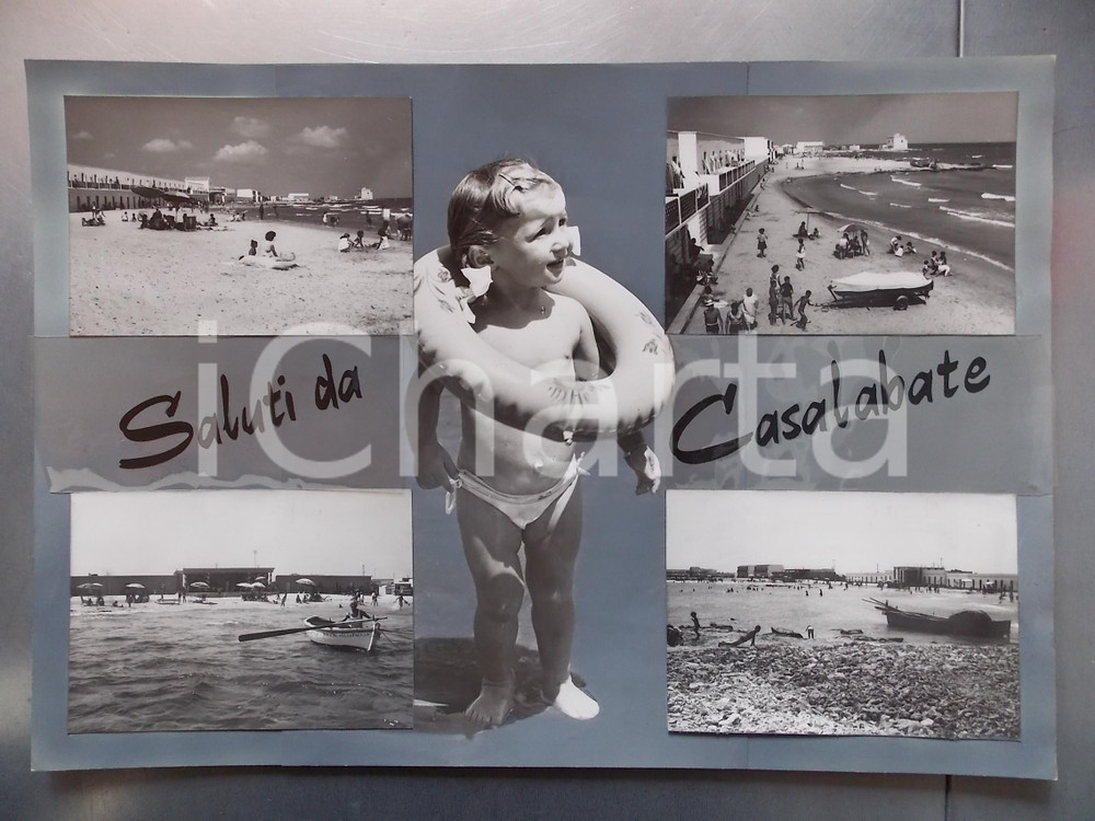 1960 ca CASALABATE (LE) Vedutine con le spiagge - Bozzetto 40x30 cm Bozzetto preparatorio per cartolina postale.Collage su cartoncino morbido. CONDIZIONI: FAIR FORMATO: 40x30 cm    originale e autentica 1