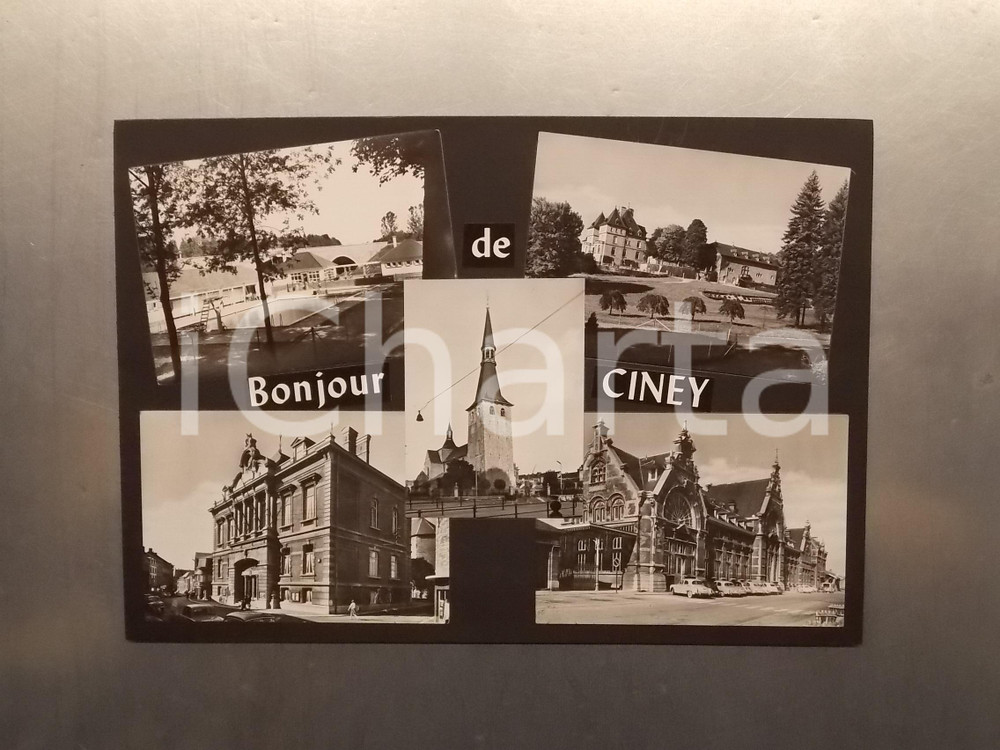 1960 ca CINEY (BELGIO) Vedutine - Bozzetto preparatorio per cartolina 35x25 cm Bozzetto preparatorio per cartolina postale.Collage su cartoncino morbido. CONDIZIONI: G FORMATO: 35x25 cm    originale e autentica 1