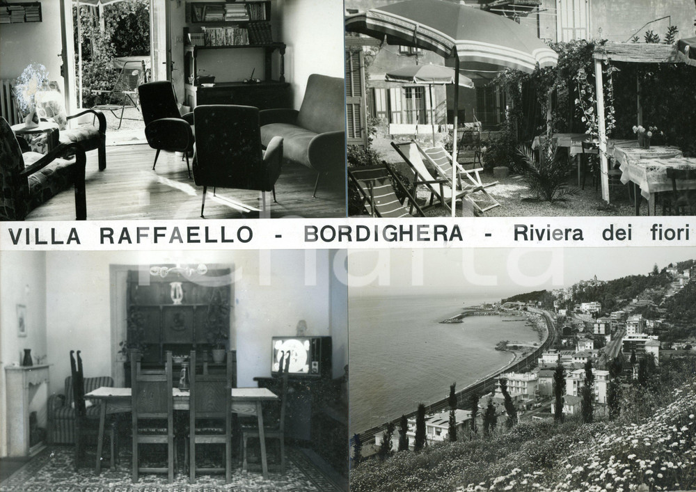 1960 ca BORDIGHERA (IM) Villa RAFFAELLO *Bozzetto per cartolina 32x23 cm