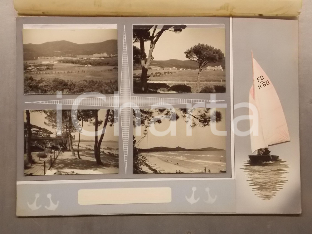 1960 ca BORDIGHERA (IM) Panorama della spiaggia *Bozzetto per cartolina 40x30 cm