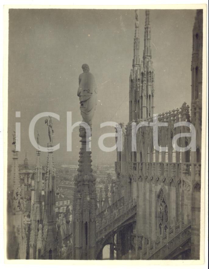 Fotografia d epoca originale 1924 DUOMO DI MILANO Veduta delle guglie con le statue  Foto ARTISTICA 8x11 cm 1