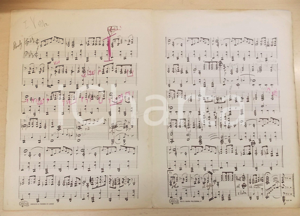 Oggetto da collezione cartaceo 1937 Mario MARIOTTI Piccolo villaggio  Spartito manoscritto AUTOGRAFO 1