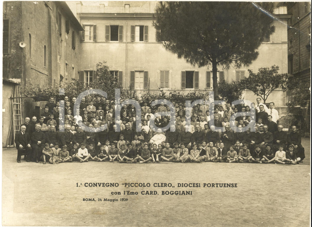 1939 ROMA 1° Convegno "Piccolo Clero" - Card. Tommaso Pio BOGGIANI *Foto 27x20