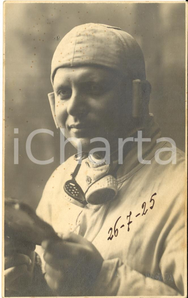 1925 MONDOVI' (CN) Ritratto di aviatore - Foto cartolina A. BONANSEA FP