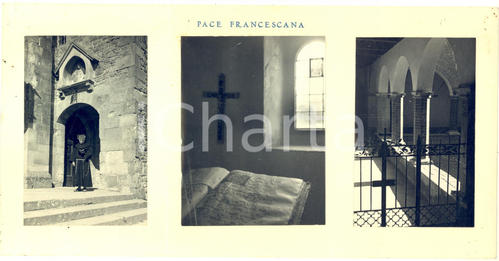 Oggetto da collezione cartaceo 1950 ca ITALIA Ordine Francescano  Biglietto di auguri con vere fotografie 1