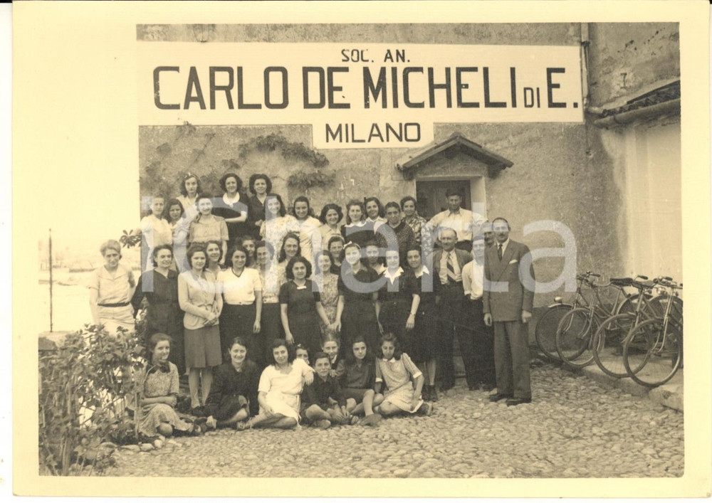 Fotografia d epoca originale 1940 ca MILANO Soc. An. Carlo DE MICHELI  Gruppo di operaie tessili  Foto 1