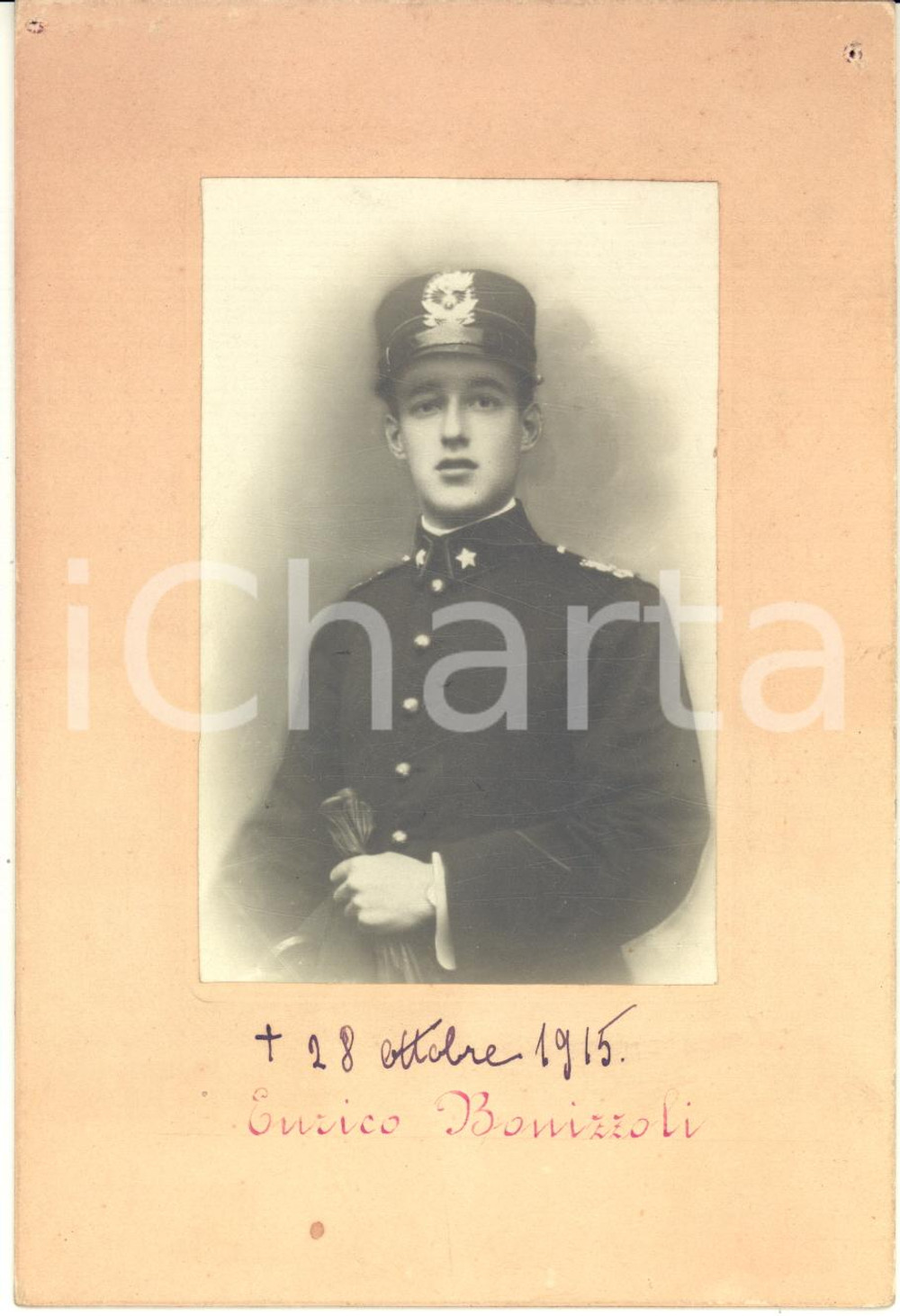 1915 WW1 REGIO ESERCITO Ritratto di Enrico BONIZZOLI - Reggimento GENIO - Foto