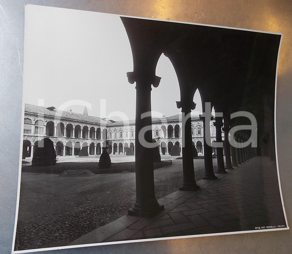 1950 ca MILANO Università Statale - Cortile - Foto artistica CRIMELLA 30x22 cm