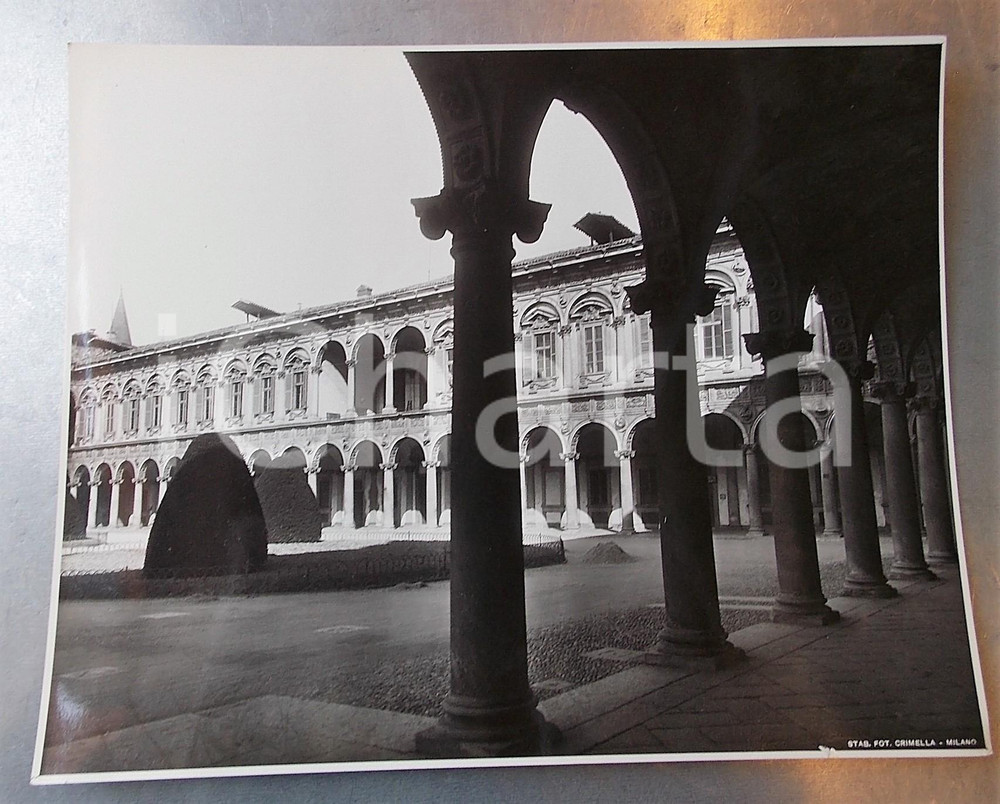 1950 ca MILANO Università Statale - Cortile (2) - Foto artistica CRIMELLA 30x22