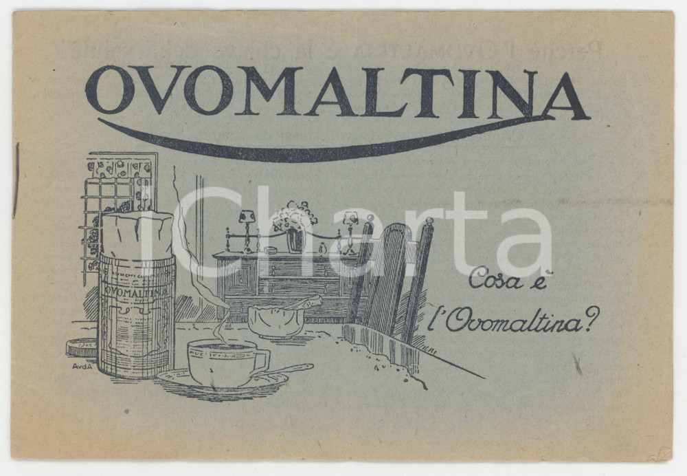 1920 ca MILANO Preparati WANDER Cosa Ã¨ l'OVOMALTINA? - Libretto pubblicitario Pubblicazione pubblicitaria d'epoca. PAGINE: 8 POOR/danneggiato Strappi, piegature e bruniture diffuse Formato: 14x10 cm originale e autentica 1