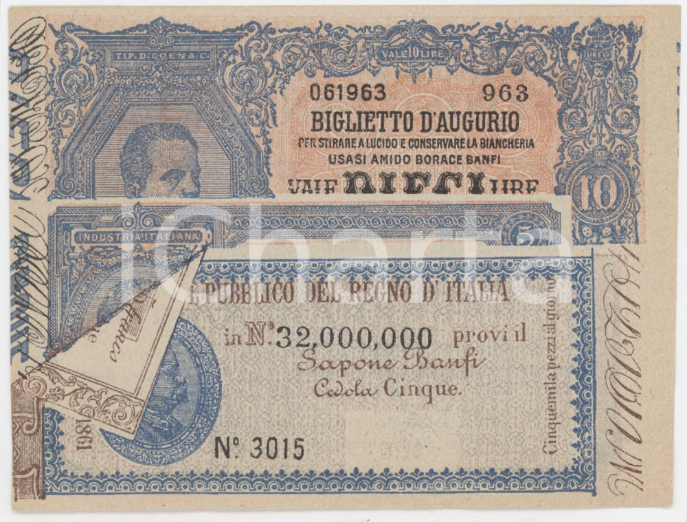 1910 ca MILANO - Sapone BANFI *Biglietto pubblicitario 11x8 cm