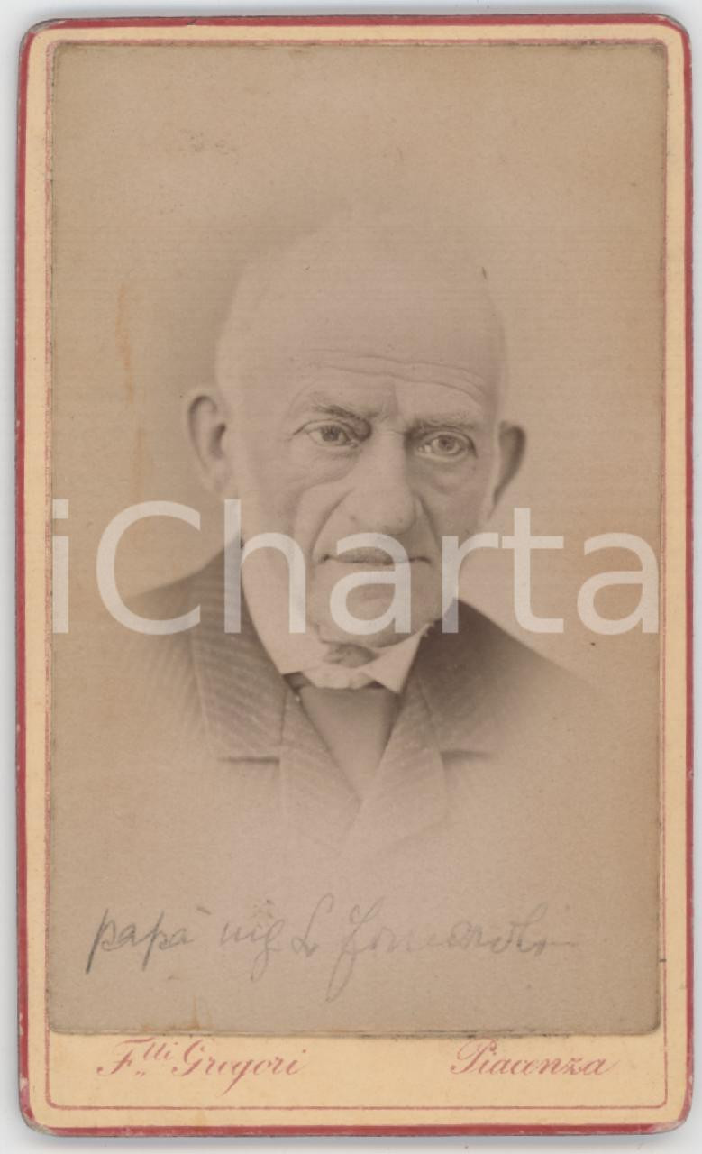 1890 ca PIACENZA Ritratto dell'ing. L. FRACCAROLI - Foto Fratelli GREGORI CDV