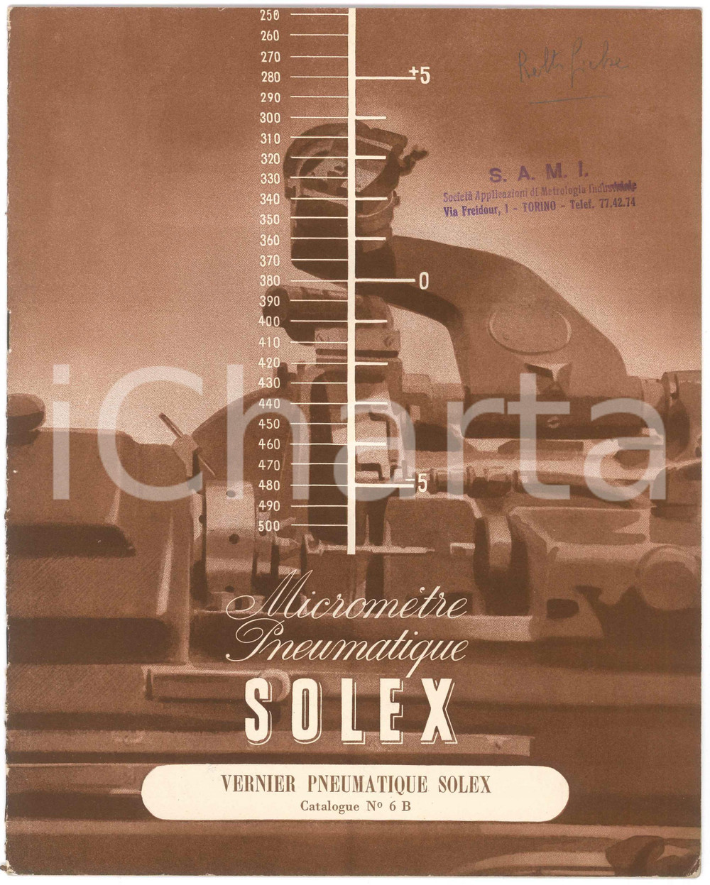 1960 ca NEUILLY-SUR-SEINE Micromètre Pneumatique SOLEX - Catalogue 12 p.