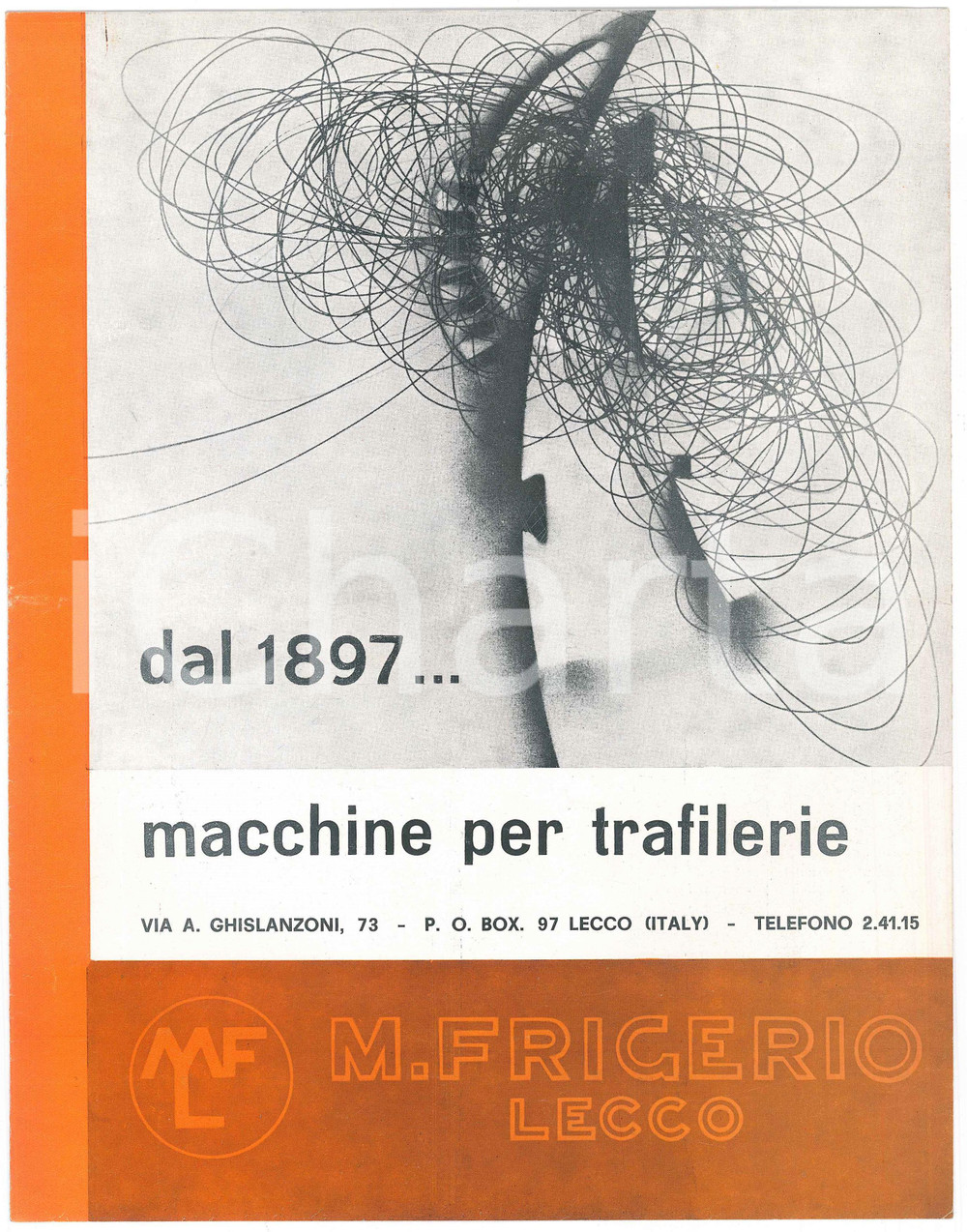 1960 ca LECCO Ditta Mario FRIGERIO - Macchine per trafilerie *Pieghevole