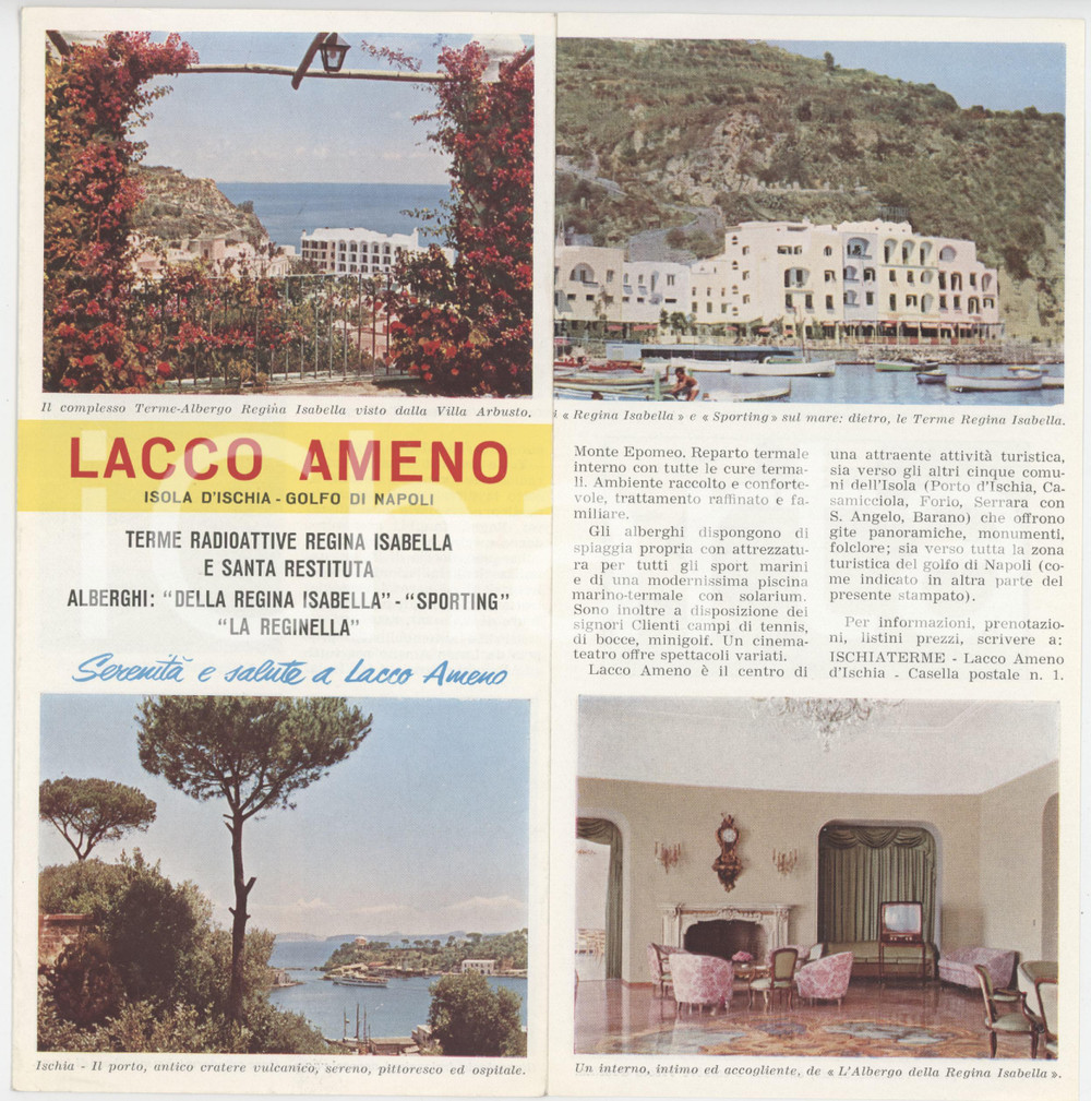 1958 LACCO AMENO (ISCHIA) Terme radioattive REGINA ISABELLA - Brochure