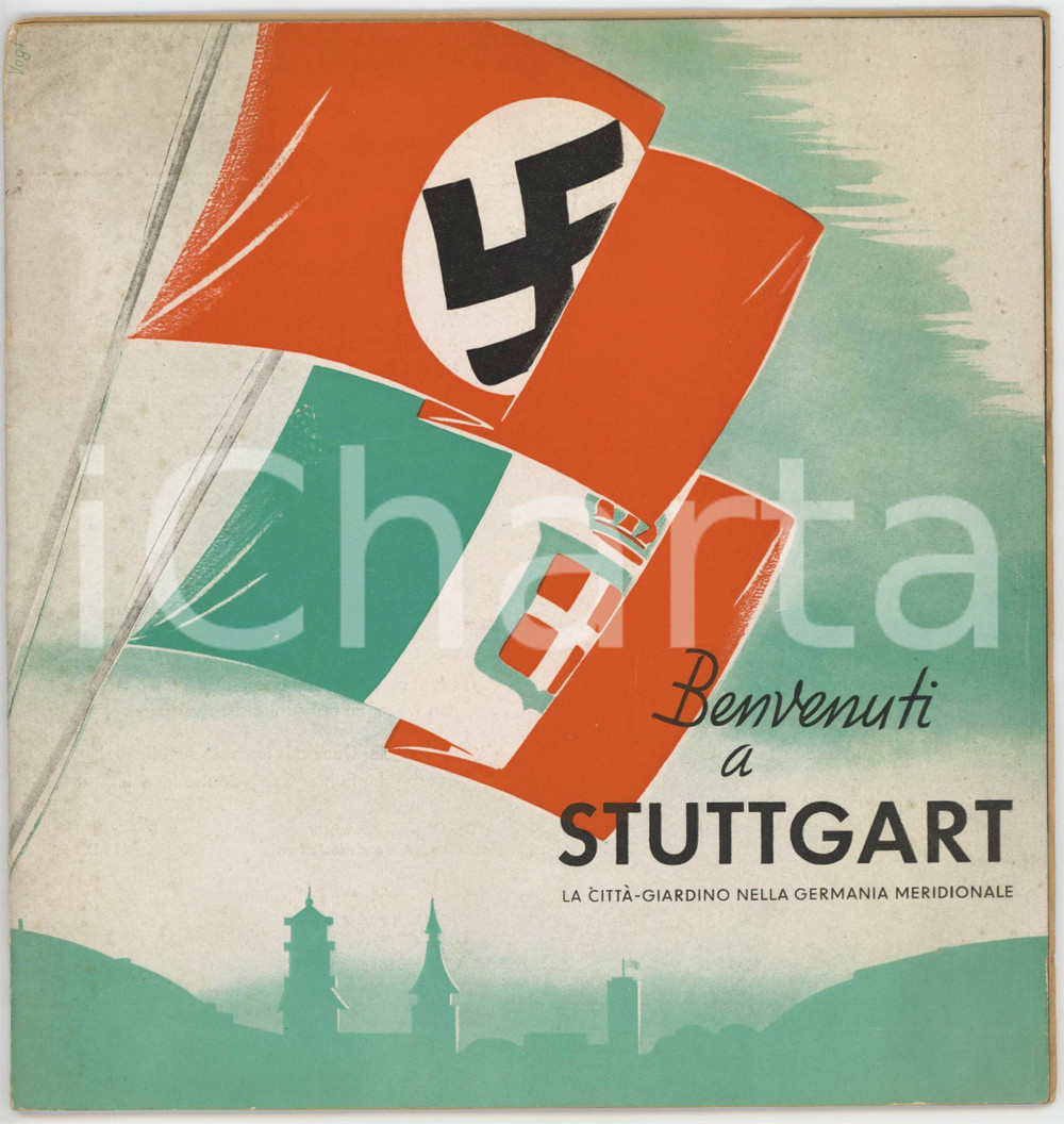 Materiale pubblicitario d’epoca 1938 TURISMO GERMANIA Benvenuti a STUTTGART Città giardino 24 pp. 1