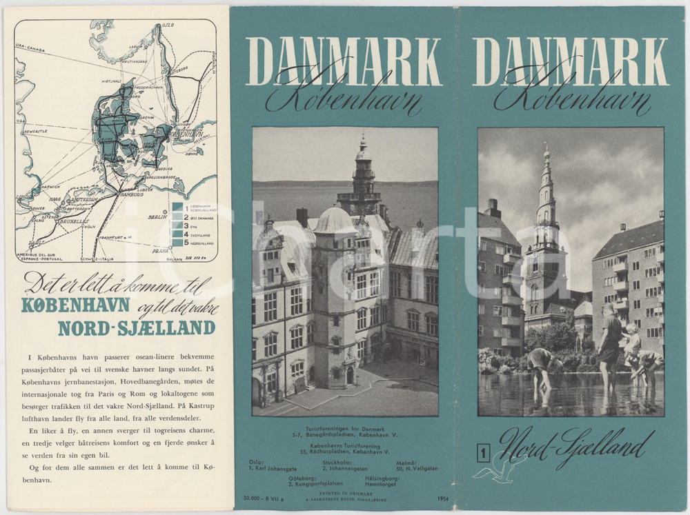 1954 TOURISM DENMARK - KOBENHAVN - Nord-Sjaelland *Brochure