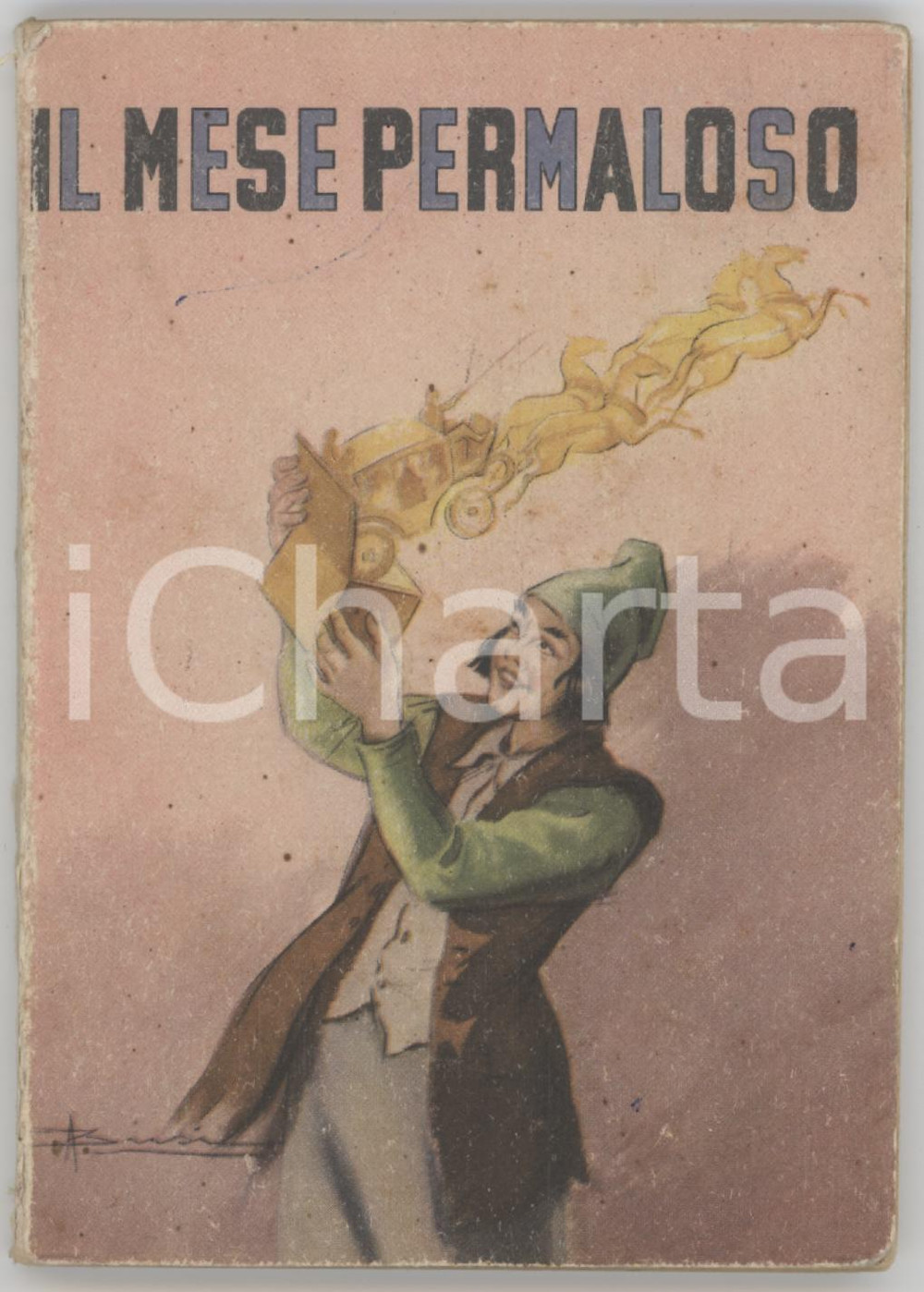 Libro, pubblicazione d epoca 1950 ca Il mese permaloso  L uomo felice Favole ill. Adolfo BUSI 61 pp. 1