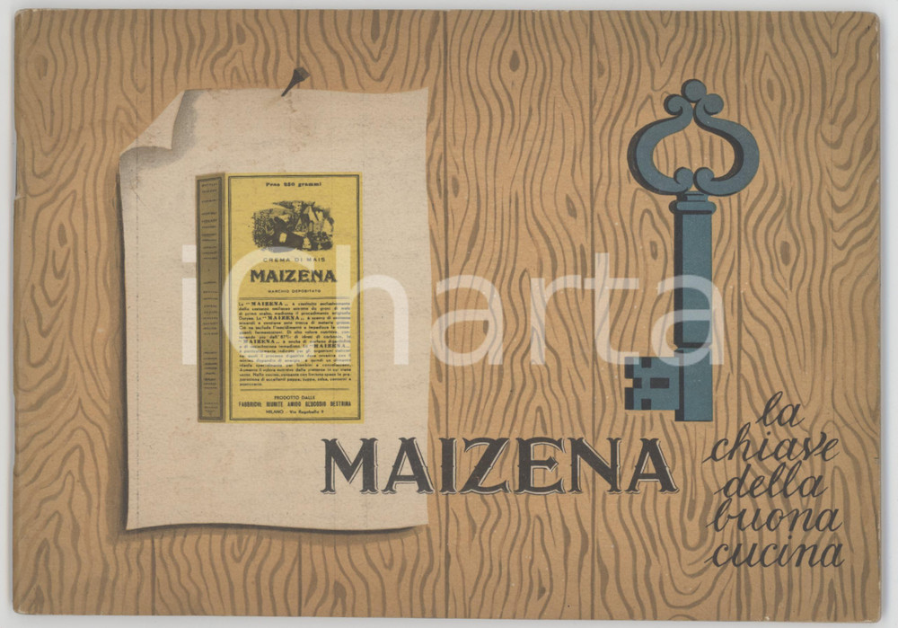 1950 MILANO - MAIZENA - 101 ricette facili - 44 pp. ill. Italo ZETTI Ricettario originale d'epoca, pubblicitario.PAGINE: 44 FAIR/discreto tracce d'uso; piegatura angolare in copertina Formato: 21x15 cm  originale e autentica 1