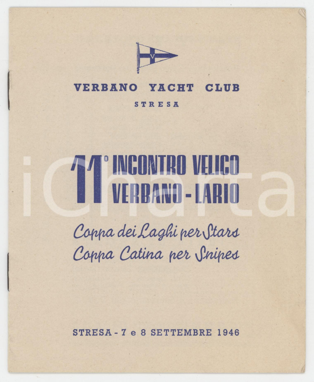 1946 STRESA Verbano Yacht Club - 11° Incontro Velico Verbano-Lario *Programma