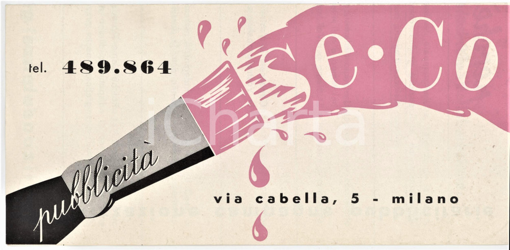 1958 MILANO Via Cabella 5 - Grafica pubblicitaria SE.CO. *Brochure