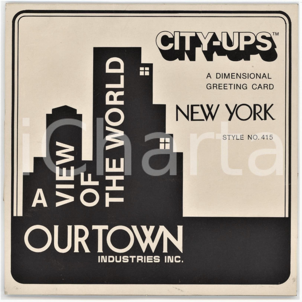 1975 ca NEW YORK City-ups - Dimensional greeting card POP-UP Our town industries