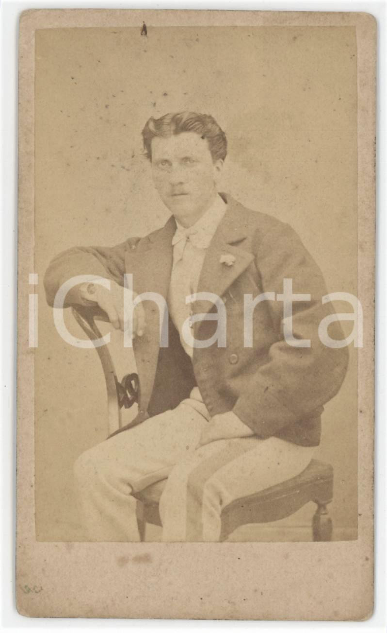 Fotografia d epoca originale 1870 ca MODENA Natale VERICELLI  Ritratto Foto Geminiano SETTI CDV 1