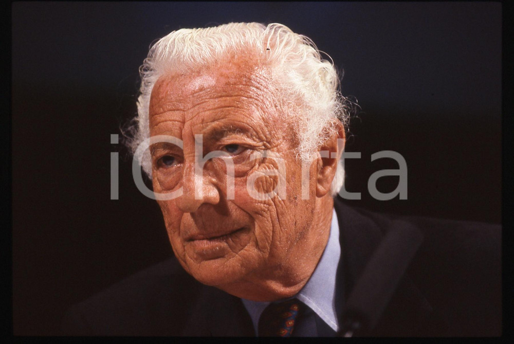 35mm vintage slide* 1995 ca Ritratto di Gianni AGNELLI durante congresso (3)