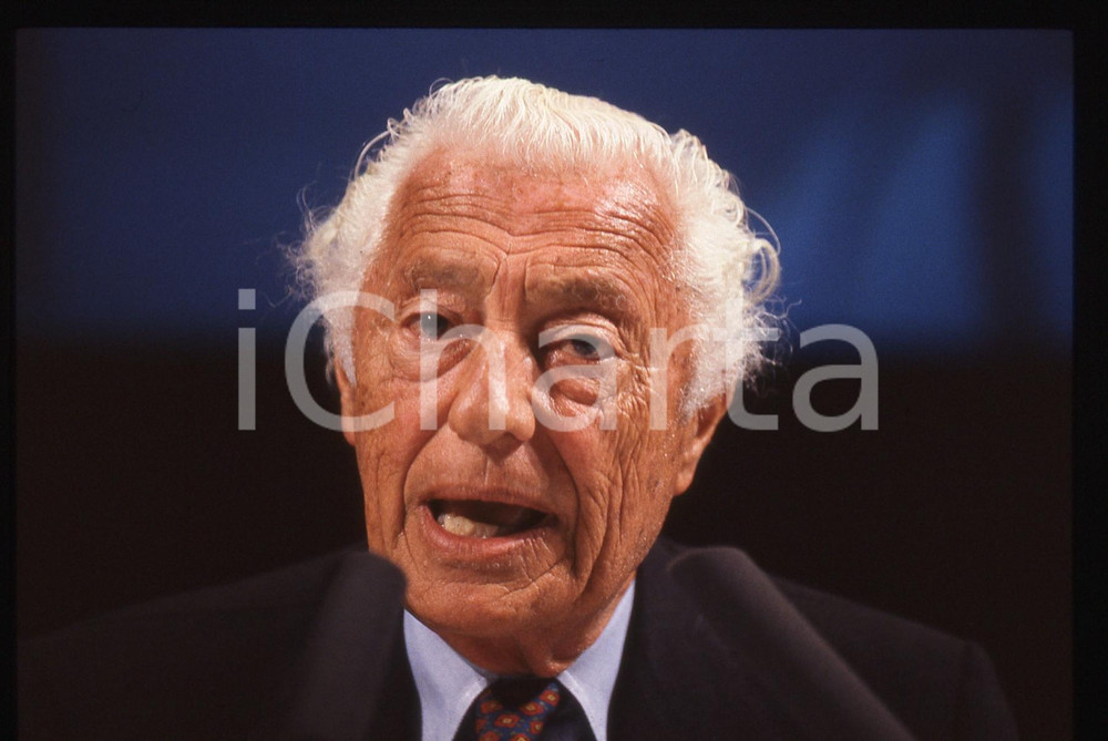 35mm vintage slide* 1995 ca Ritratto di Gianni AGNELLI durante congresso (7)