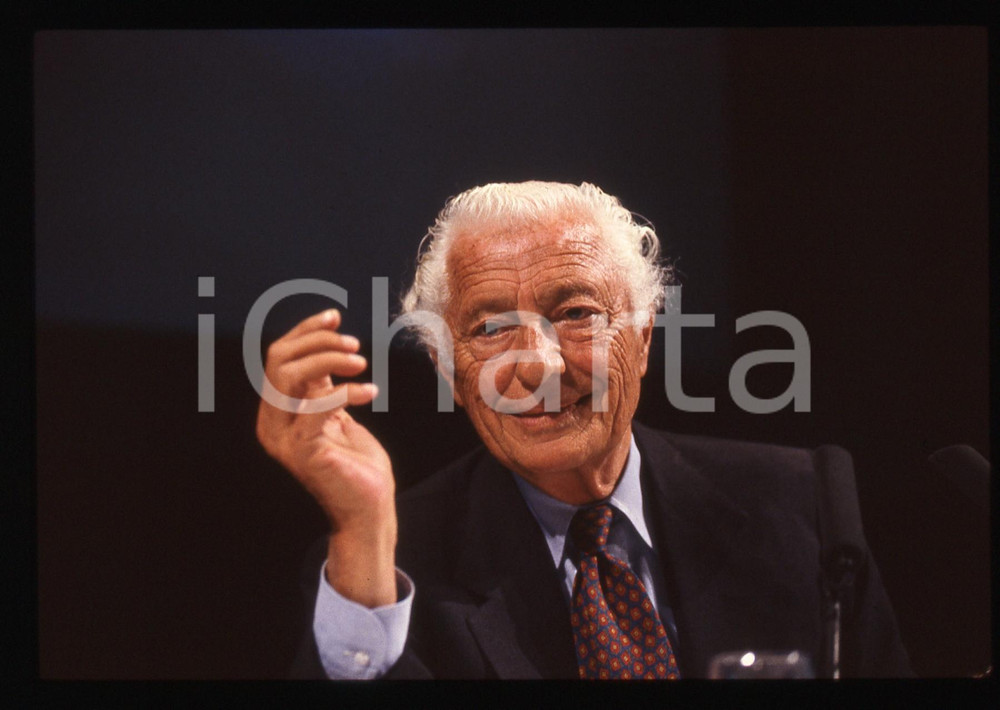 Fotografia d epoca originale 1995 ca Ritratto di Gianni AGNELLI 35mm vintage slide 1
