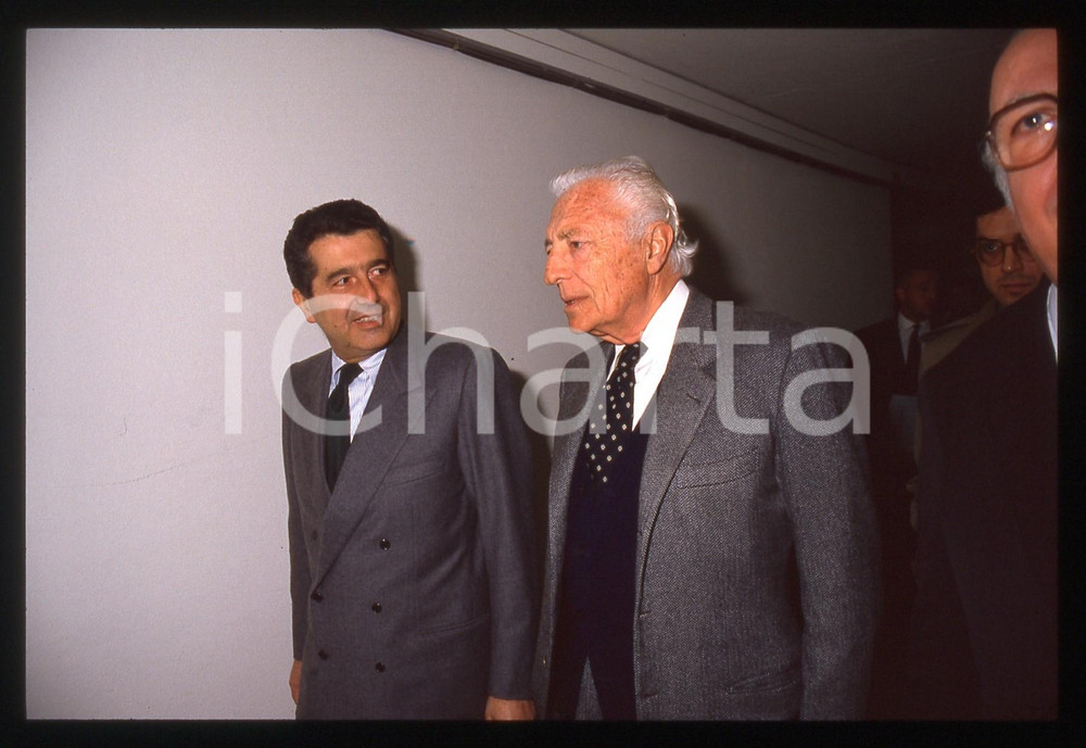 35mm vintage slide* 1995 ca Gianni AGNELLI e Carlo DE BENEDETTI - Ritratto (3)