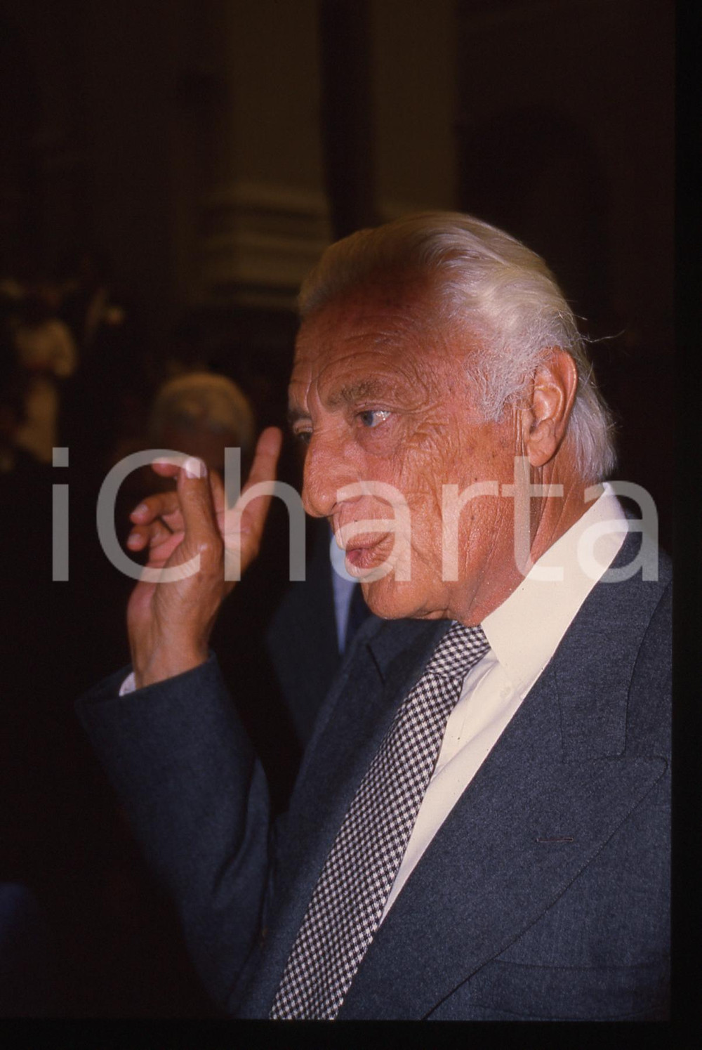 35mm vintage slide* 1995 ca Ritratto di Gianni AGNELLI durante congresso (14)
