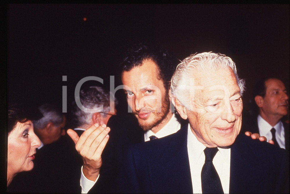 Fotografia d epoca originale 1995ca Gianni AGNELLI ritratto con EDOARDO 35mm vintage slide 1