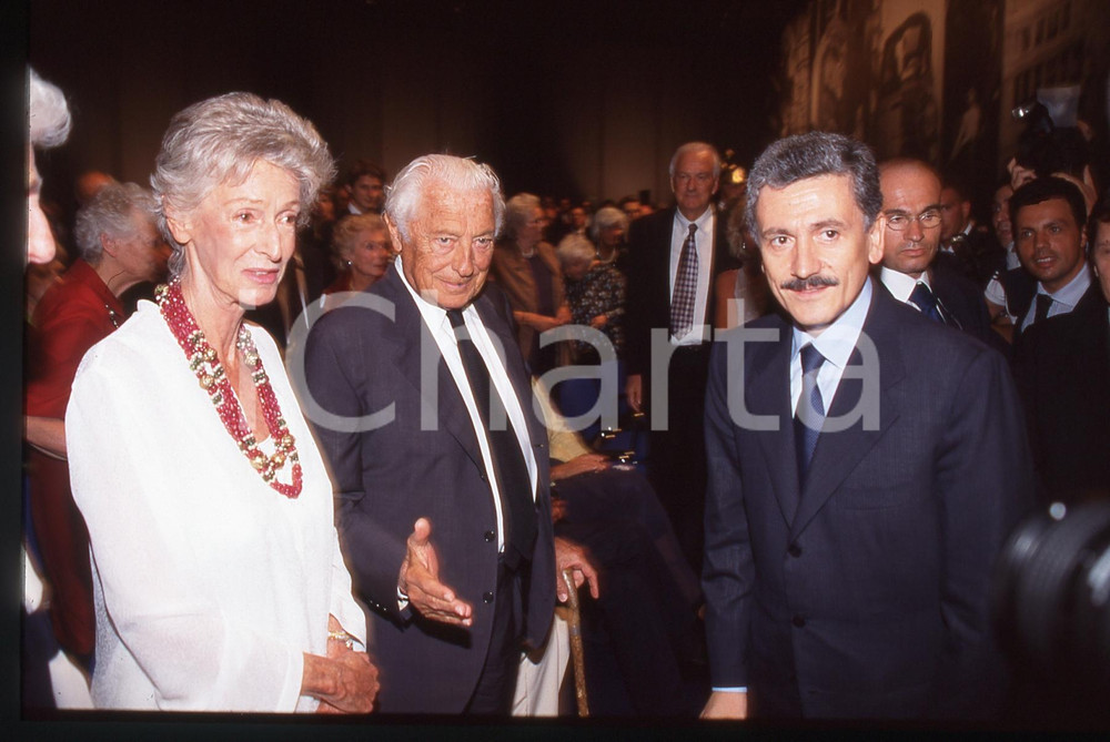 Fotografia d epoca originale 35mm vintage slide 1999 TORINO  CENTENARIO FIAT Gianni AGNELLI Massimo D ALEMA 1