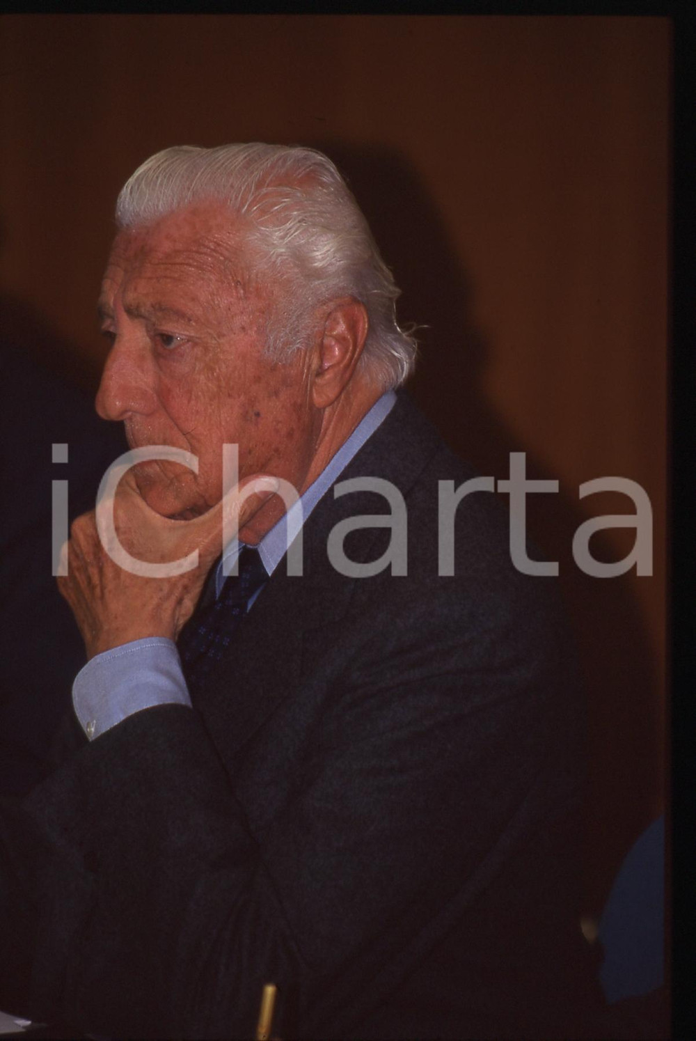 35mm vintage slide* 1995ca Gianni AGNELLI ritratto di profilo (1)