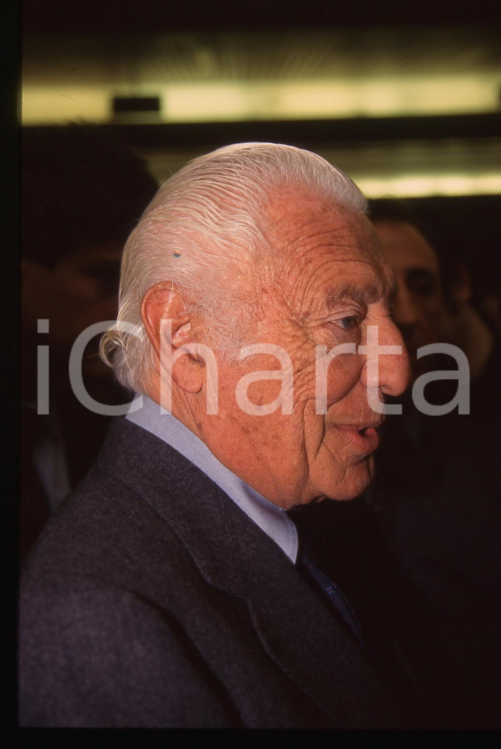 Fotografia d epoca originale 35mm vintage slide 1995ca Gianni AGNELLI ritratto di profilo 2 1