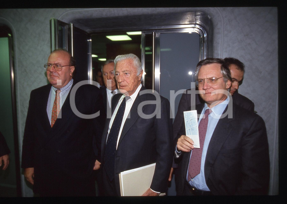 35mm vintage slide* 1995ca Gianni AGNELLI M. BANGEMANN Valentino CASTELLANI (2)
